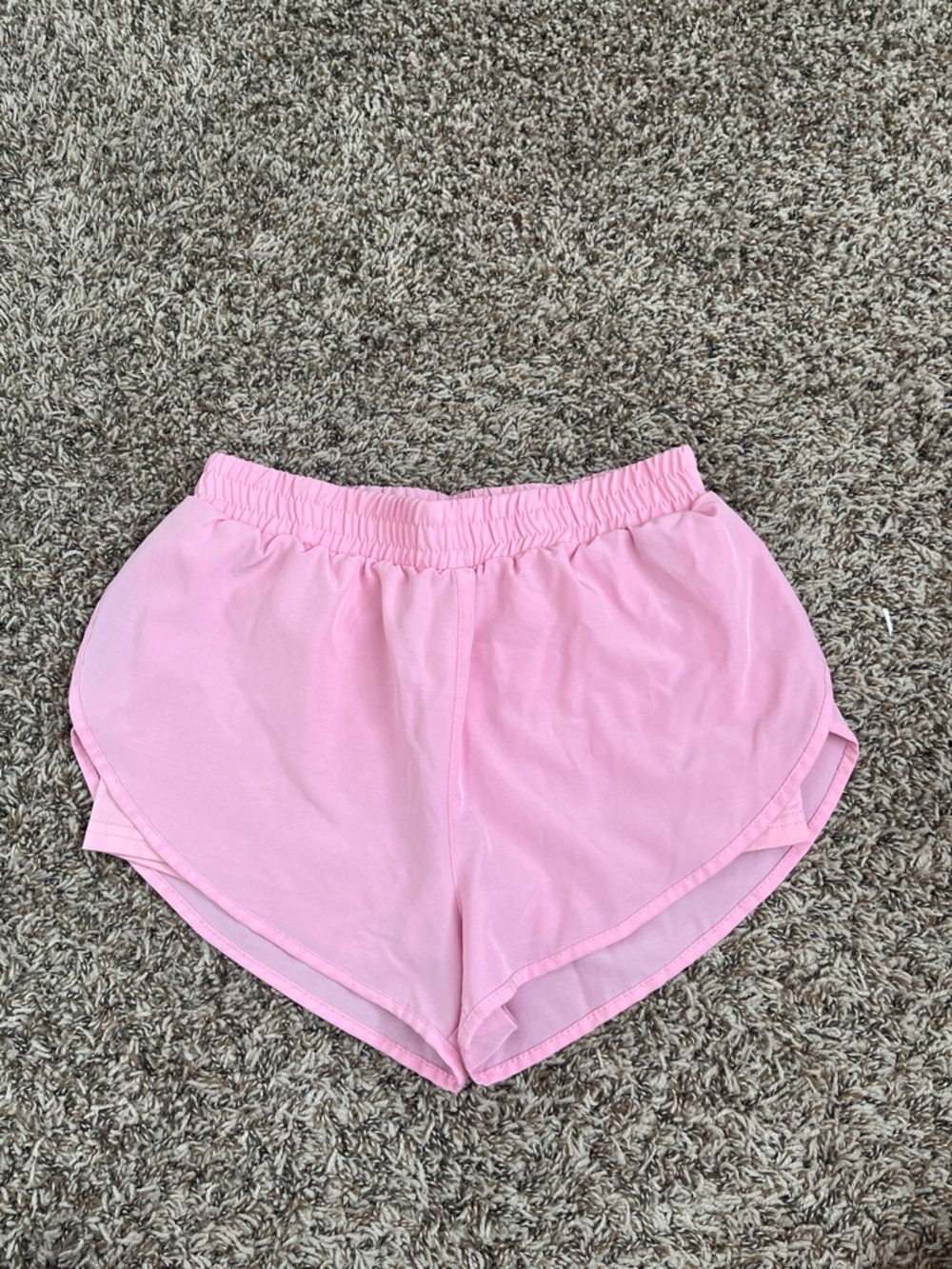 Pink Elastic Waist Shorts